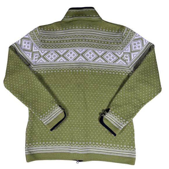 Dale of Norway Valle Sweater Cardigan Womens Large Full Zip 100% New Wool Green - Picture 3 of 14